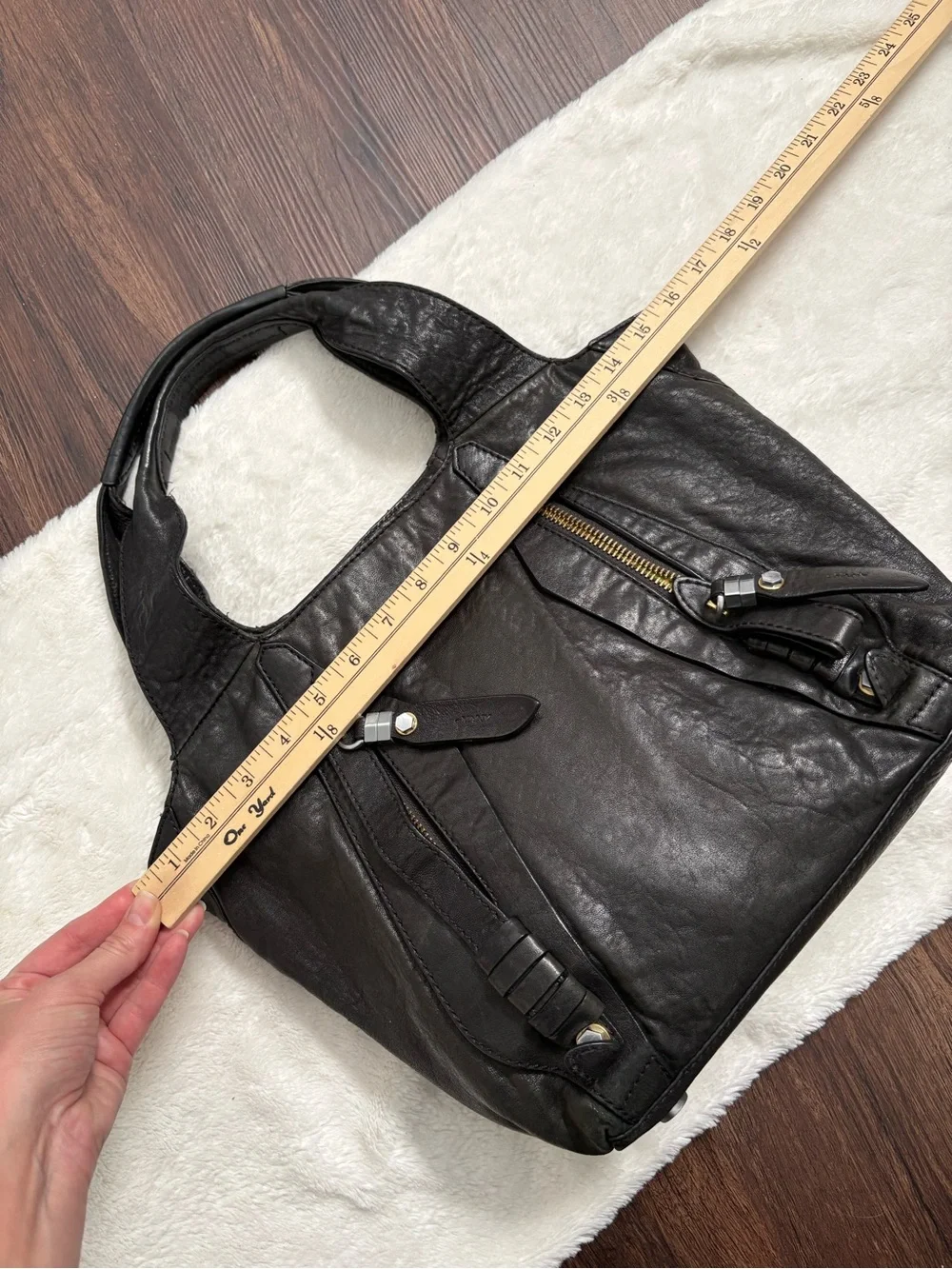 Oryany slouchy hobo tote bag leather handbag black